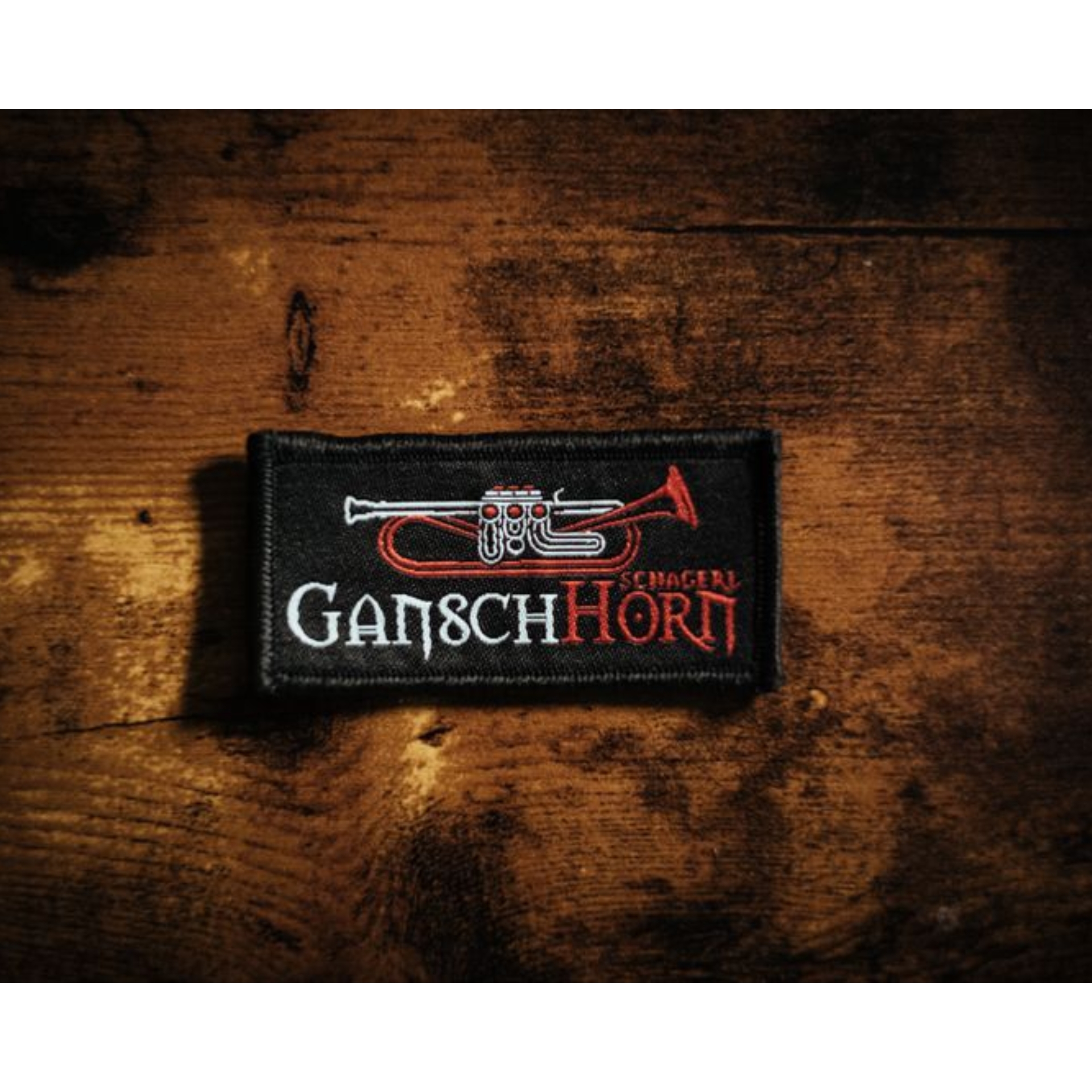 Schagerl Gansch horn patch fabric with warp edge