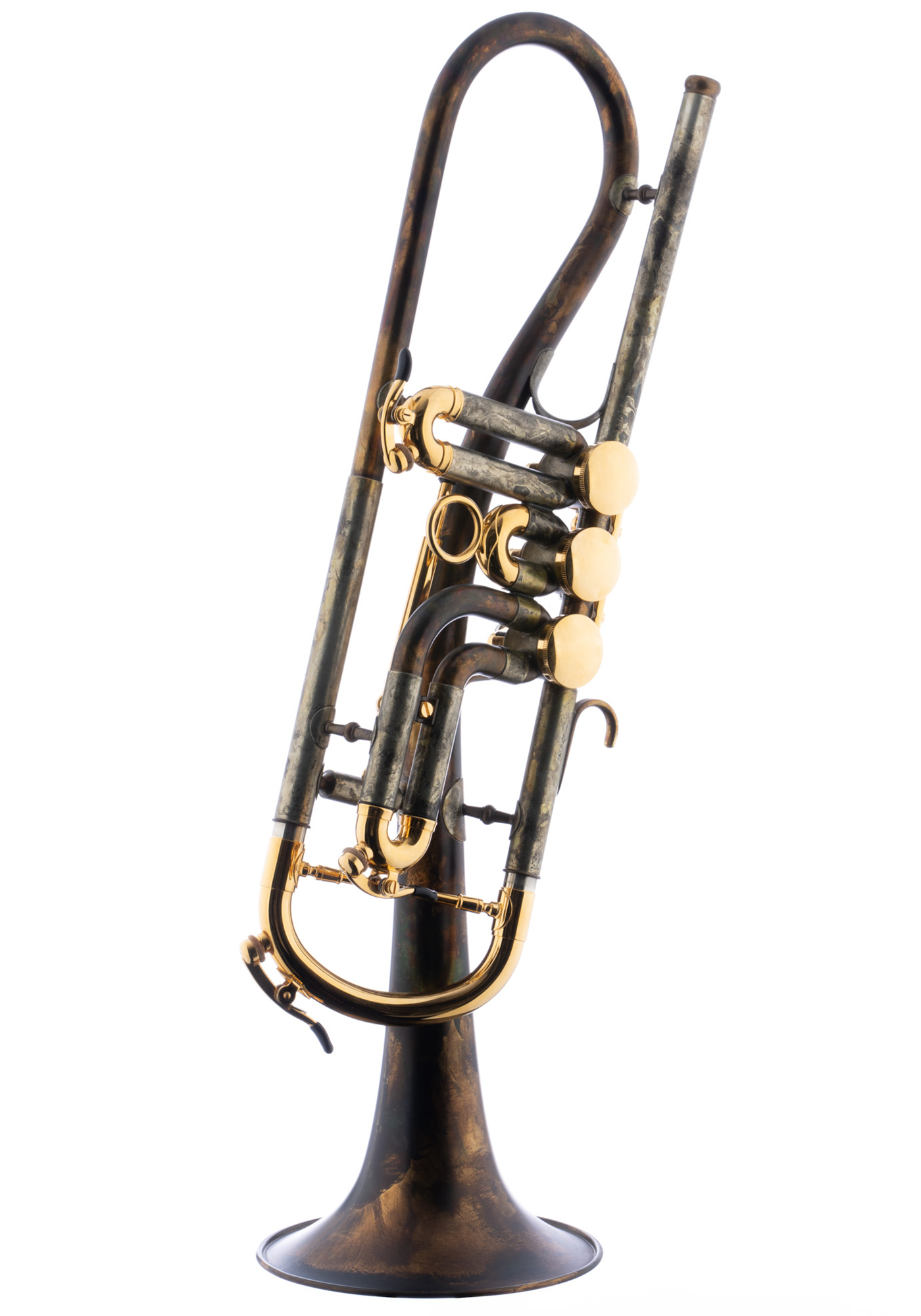 Schagerl B-Trompete "GANSCHHORN" heavy vintage matt - gold Schagerl B-Trompete "GANSCHHORN" heavy vintage matt - gold