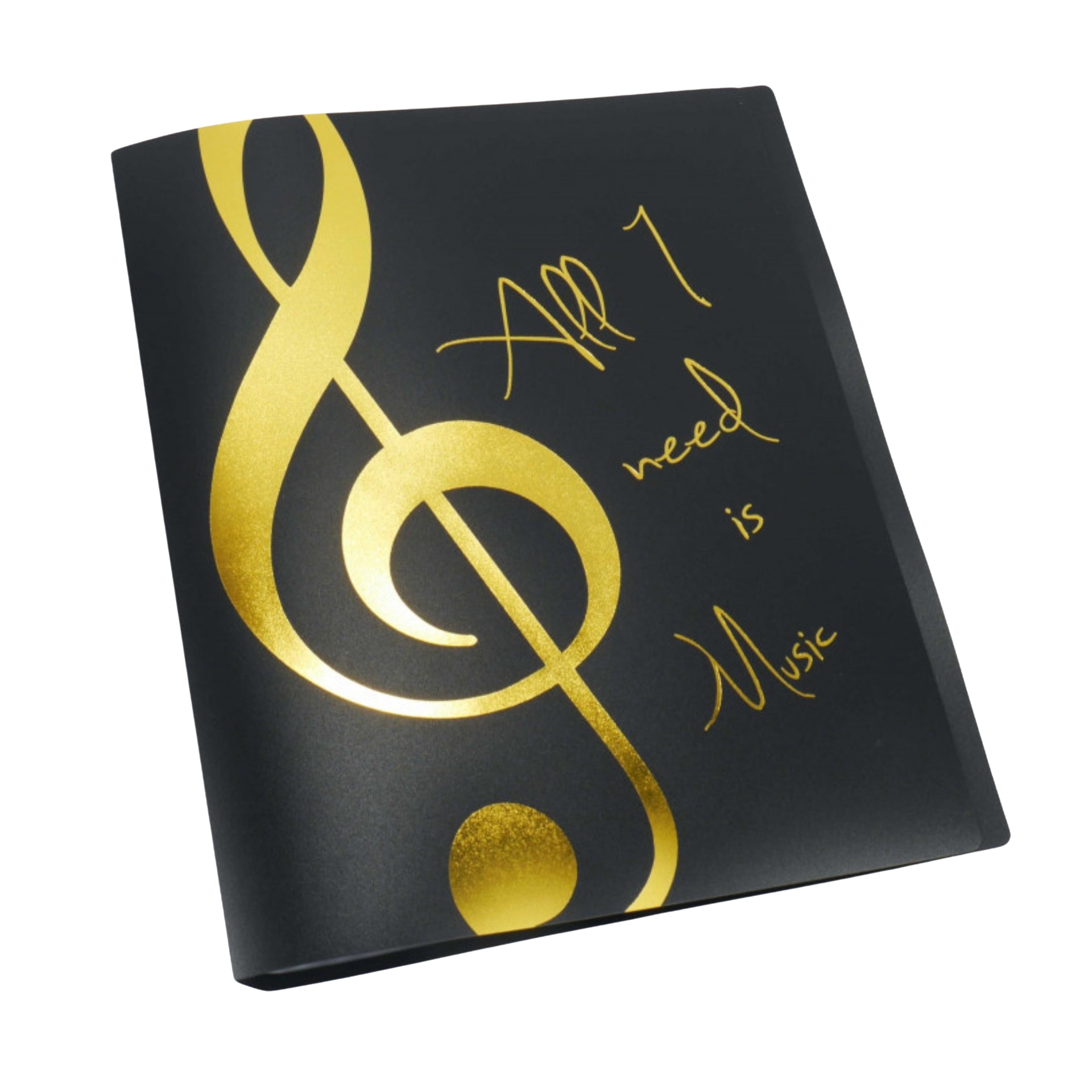 Display book “All I need is Music” black/gold A4 20 covers