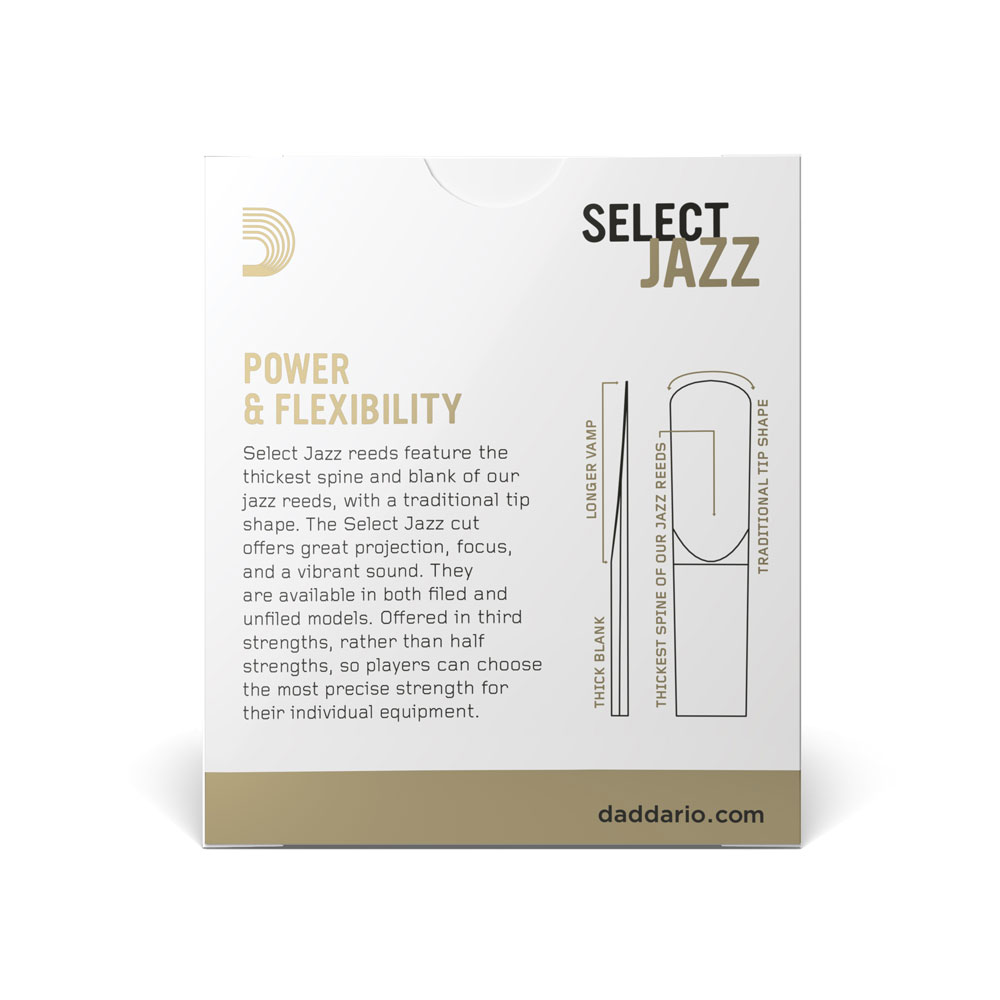 D´Addario Alto Sax Reeds "Select Jazz" #4s filed