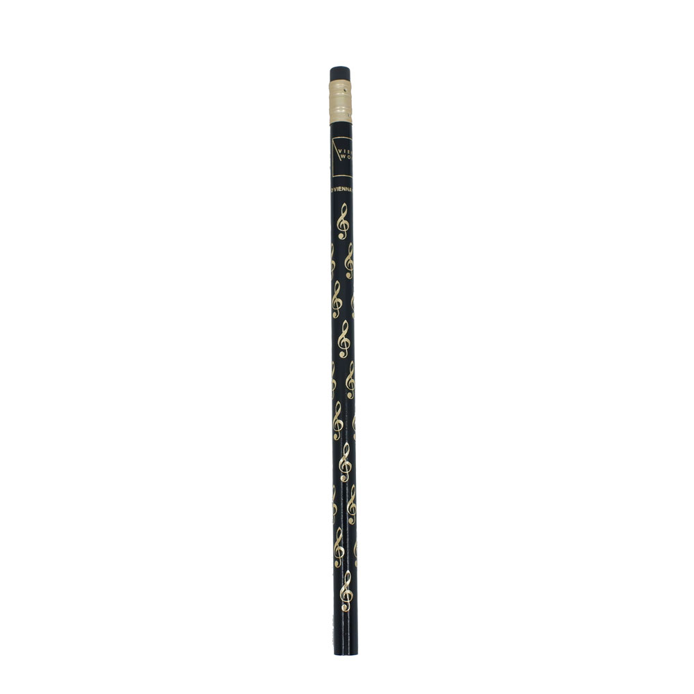 Pencil with treble clef design, black Pencil with treble clef design, black