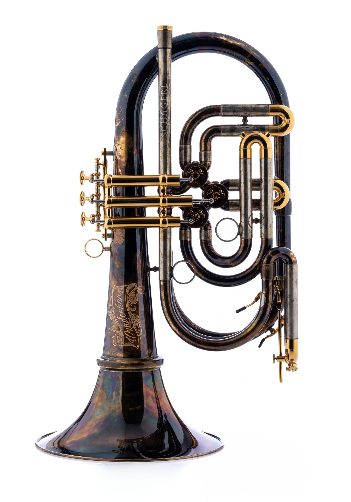 Schagerl B-Basstrompete "WUNDERHORN" vintage lack