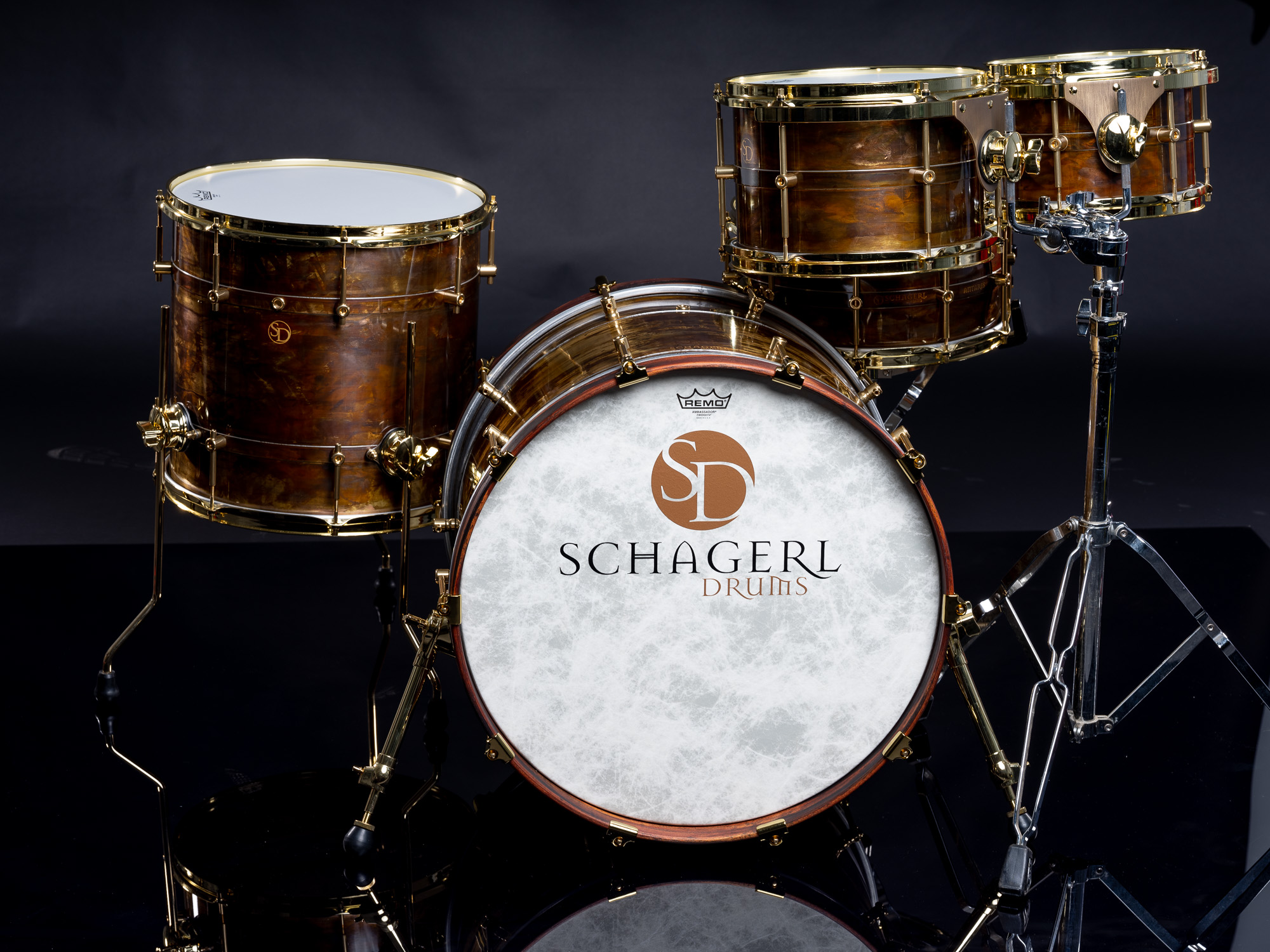 Schagerl Drum Kit 22/16/12/10 DARK VINTAGE / Gold