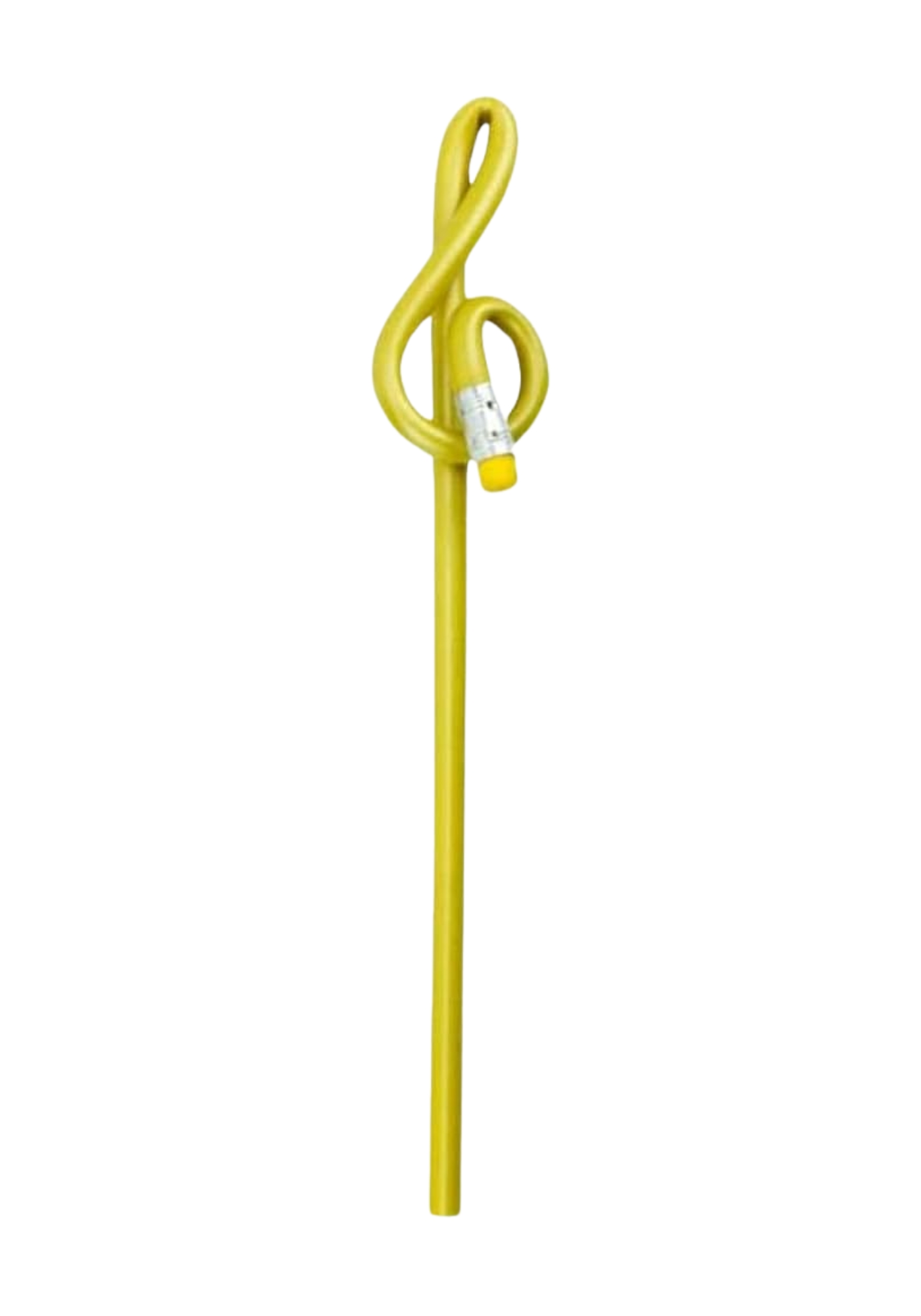 Pencil treble clef yellow - shaped
