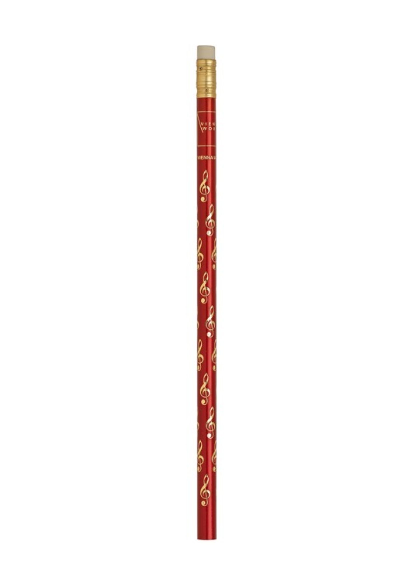 Pencil with treble clef design, red Pencil with treble clef design, red