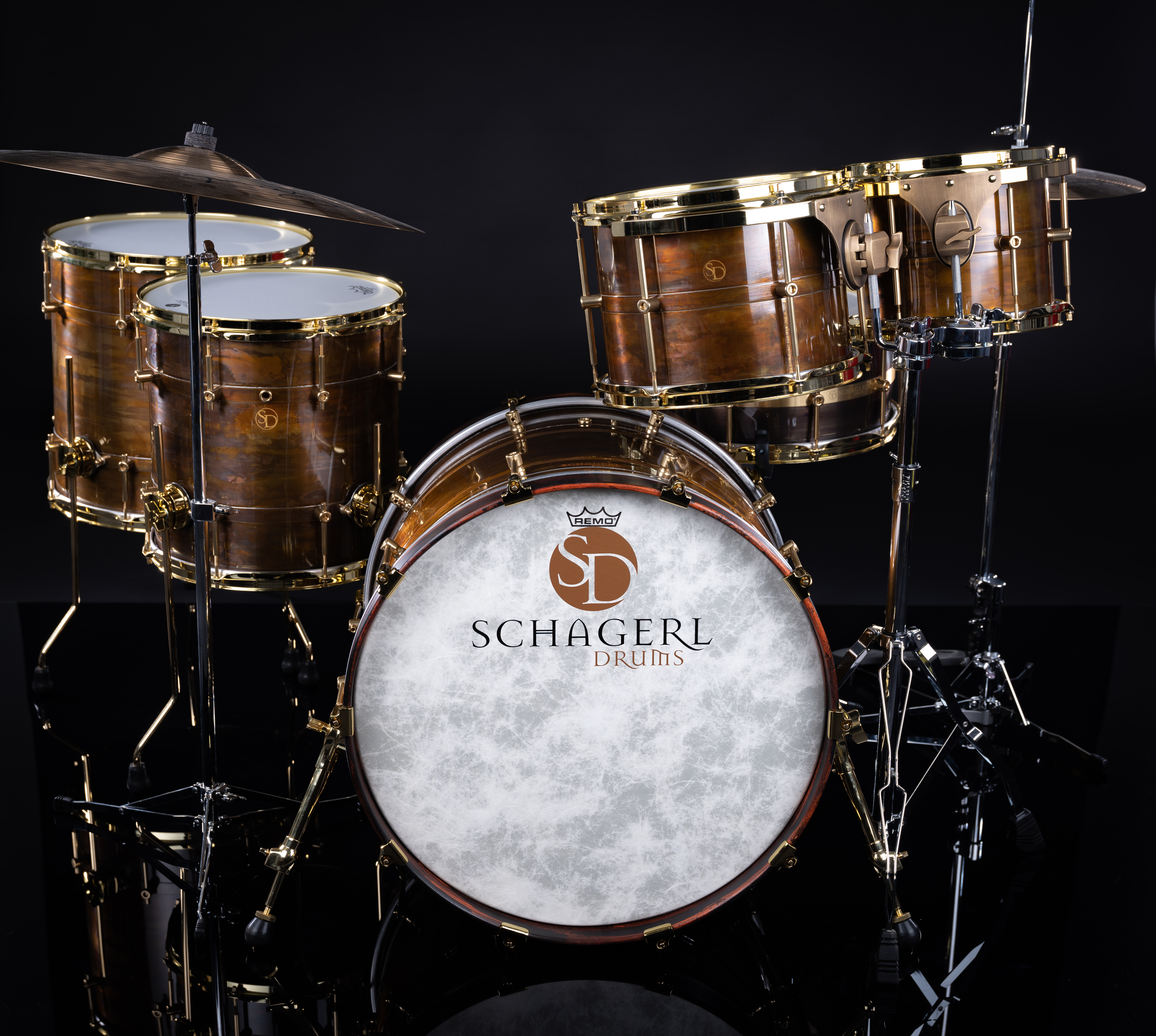 Schagerl Drum Kit 22/16/14/ 12/10 DARK VINTAGE/GOLD Schagerl Drum Kit 22/16/14/ 12/10 DARK VINTAGE/GOLD