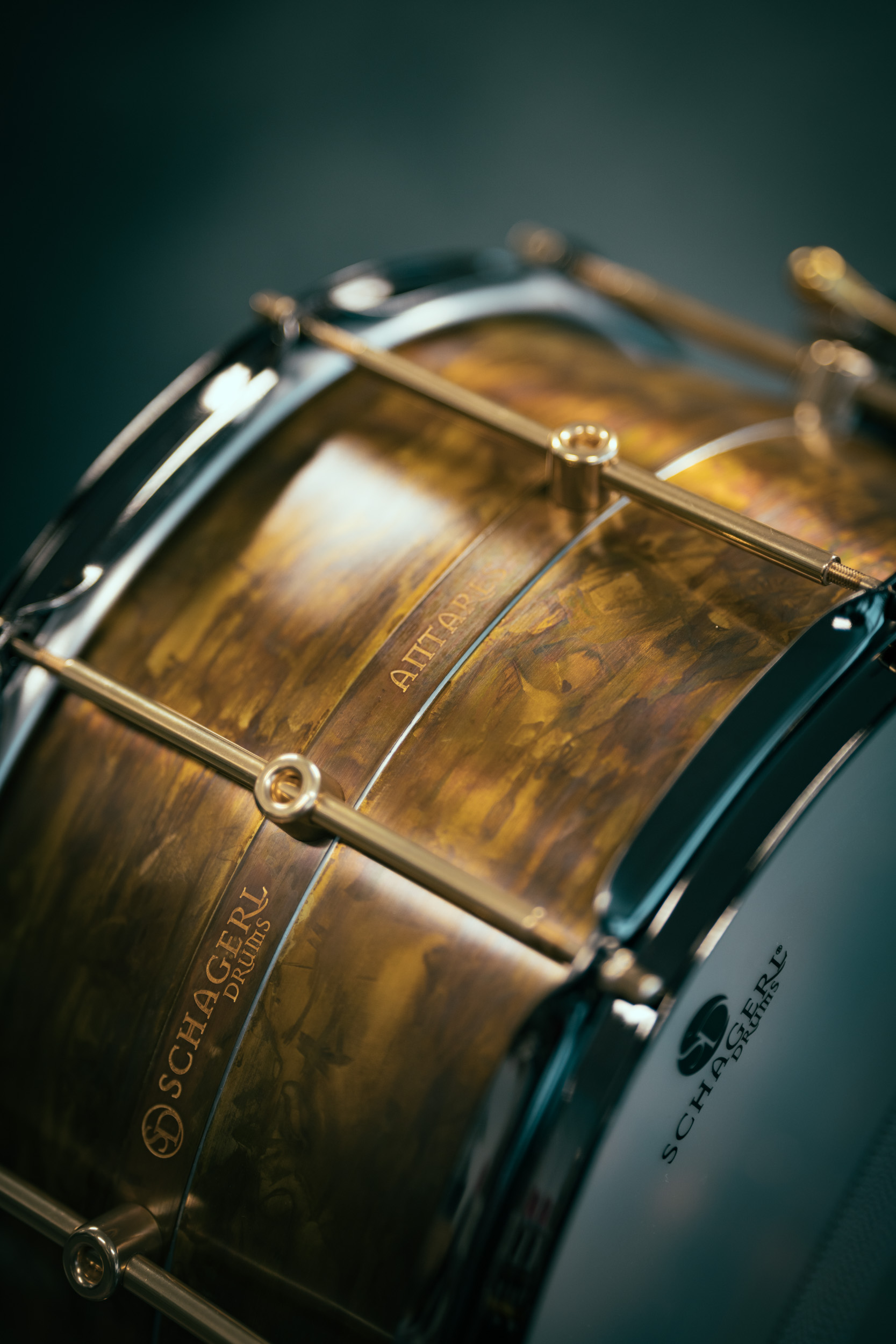 Schagerl Antares Snare Drum 14"x8" Brass, PATINA