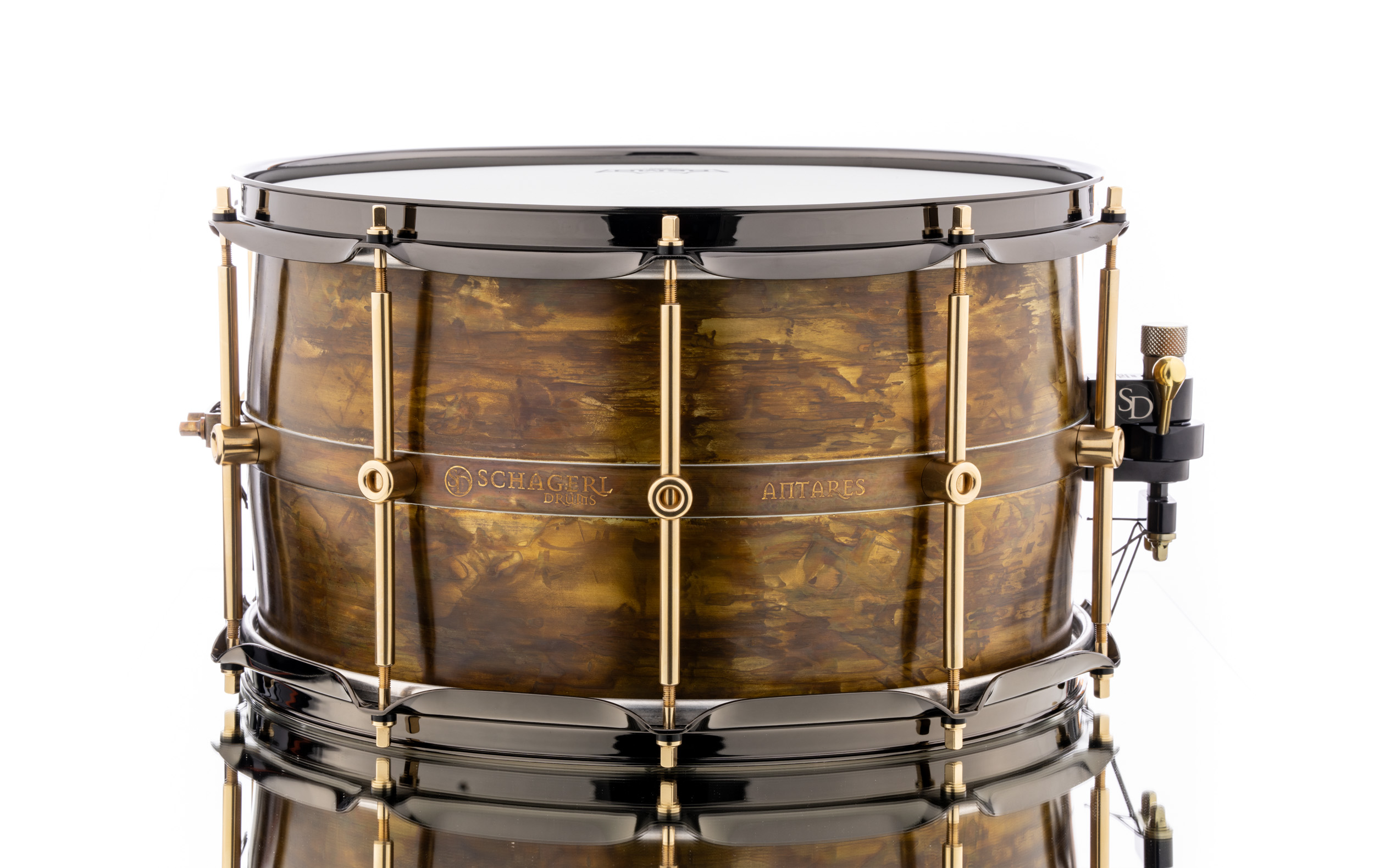 Schagerl Antares Snare Drum 14"x8" Brass, PATINA