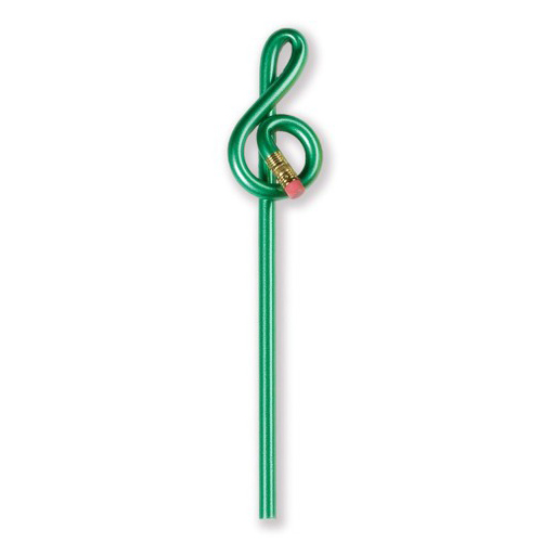 Bleistift Violinschlüssel grün - geformt