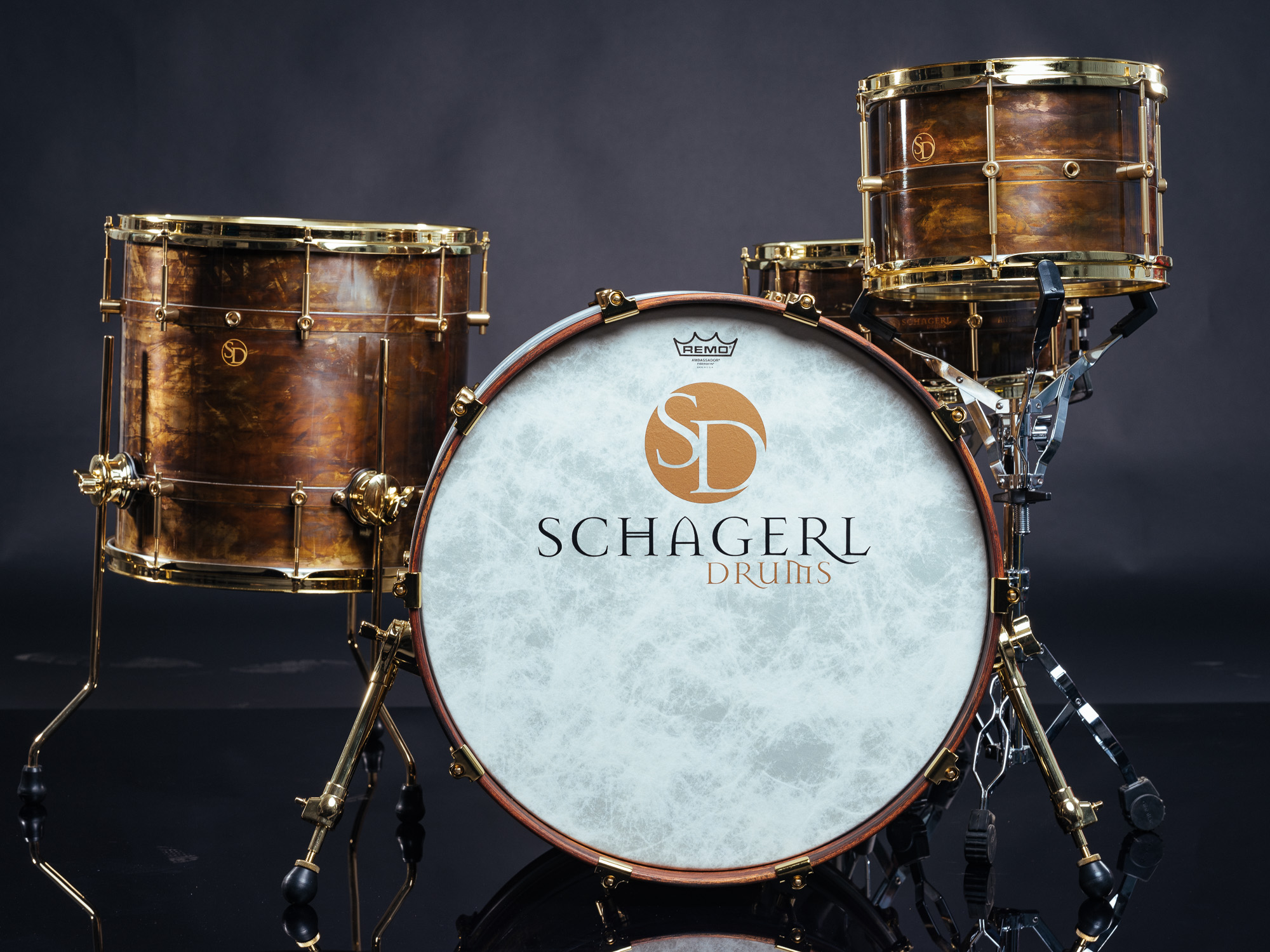 Schagerl Drum Kit 22/16/12 DARK VINTAGE / Gold