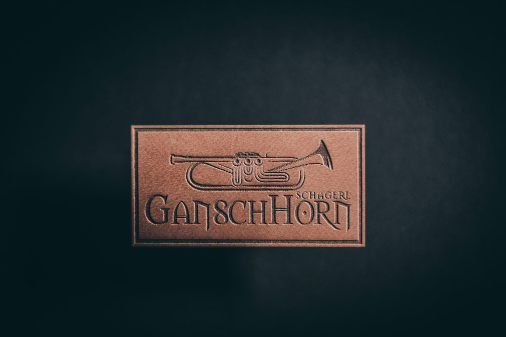 Schagerl Gansch Horn patches leatherette, brown