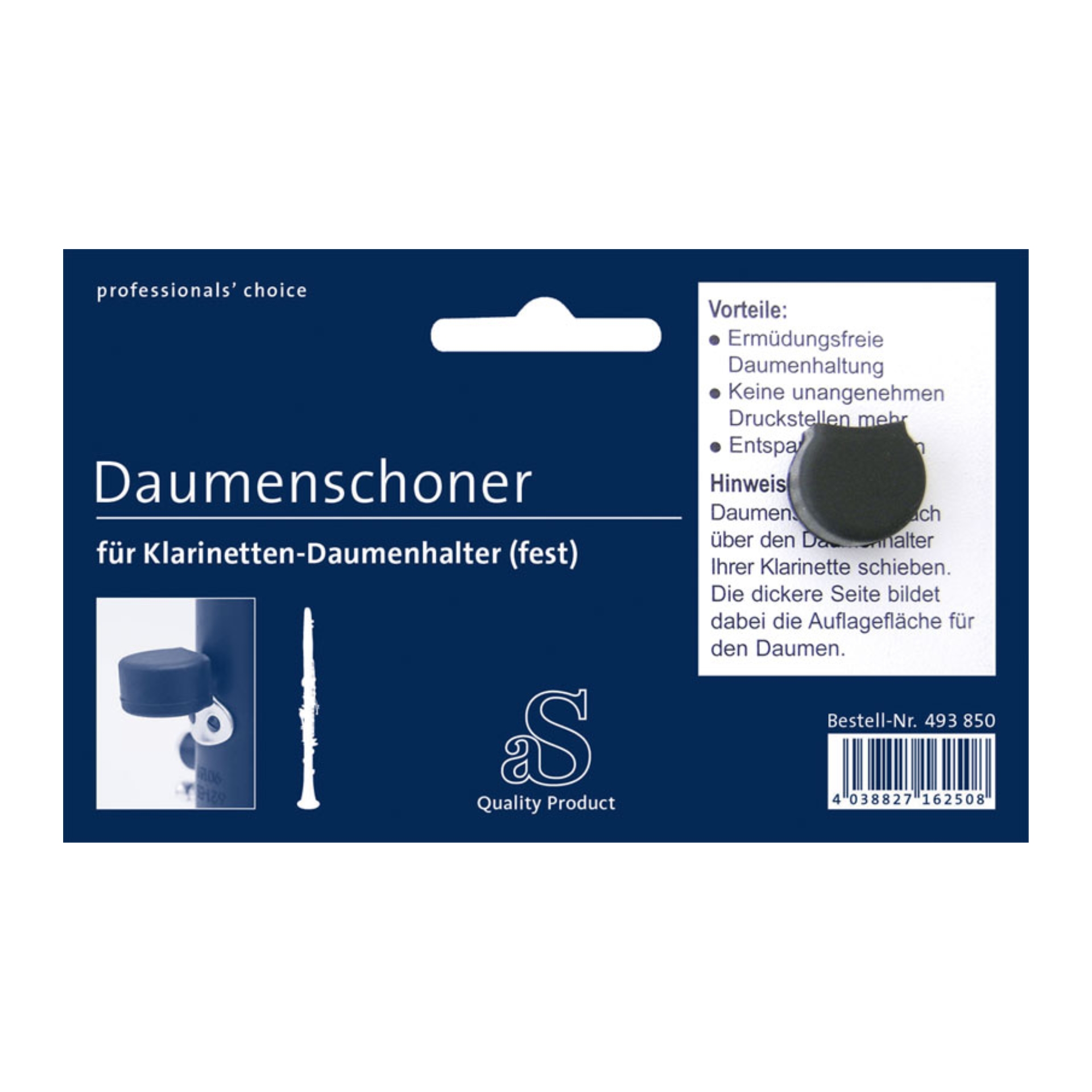 aS Daumenschoner für Klarinette Daumenhalter (fest)
