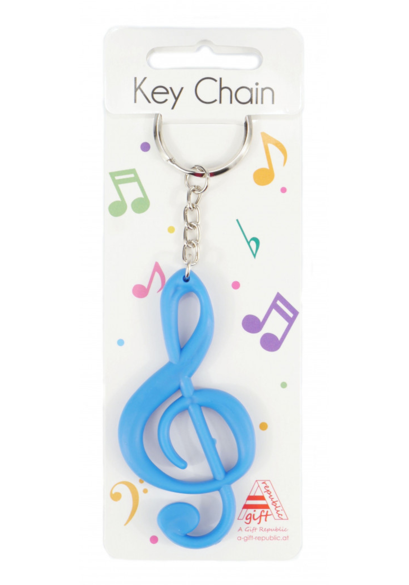 Keyring - Treble Clef - blue