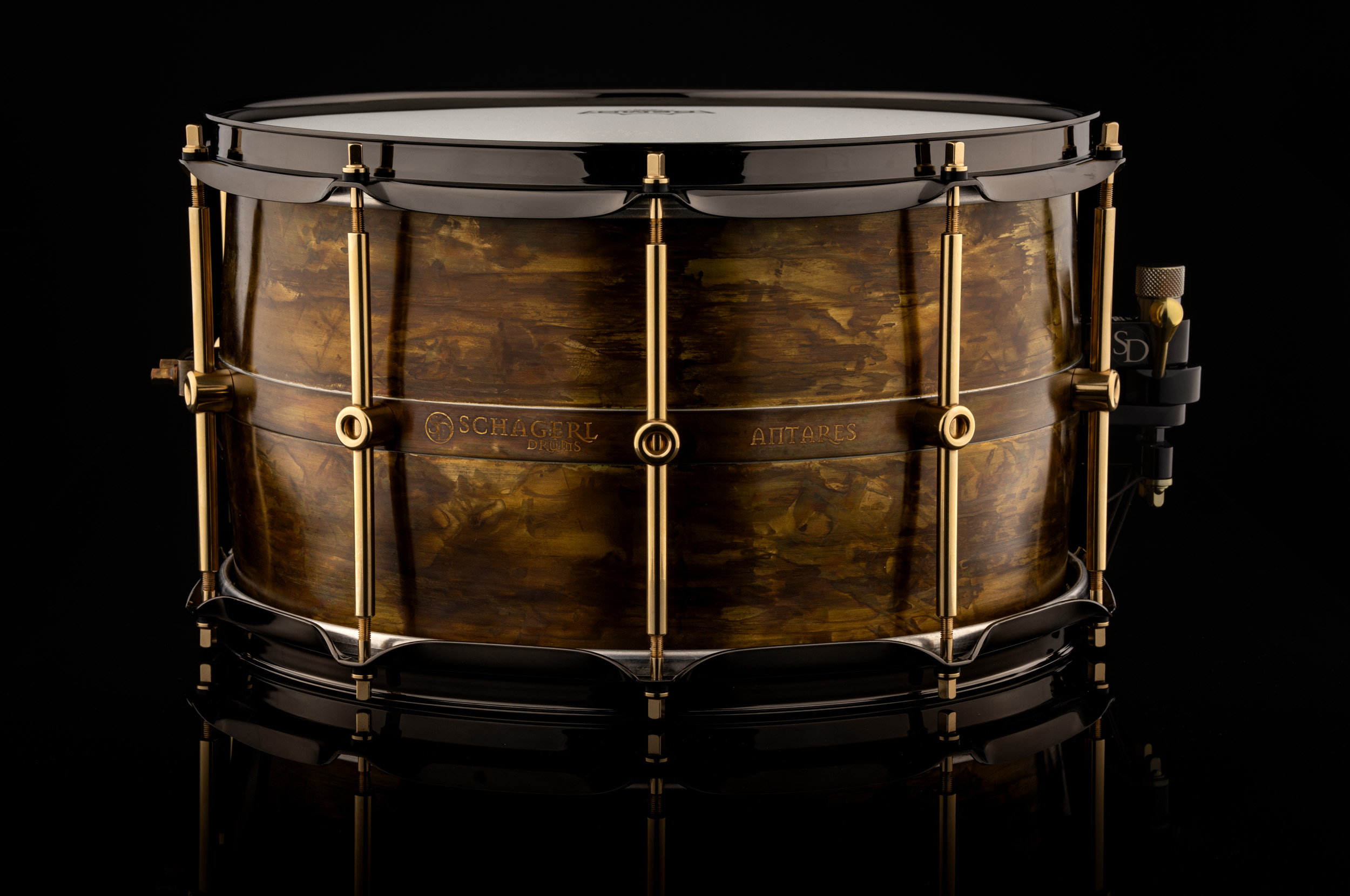 Schagerl Antares Snare Drum 14"x8" Brass, PATINA