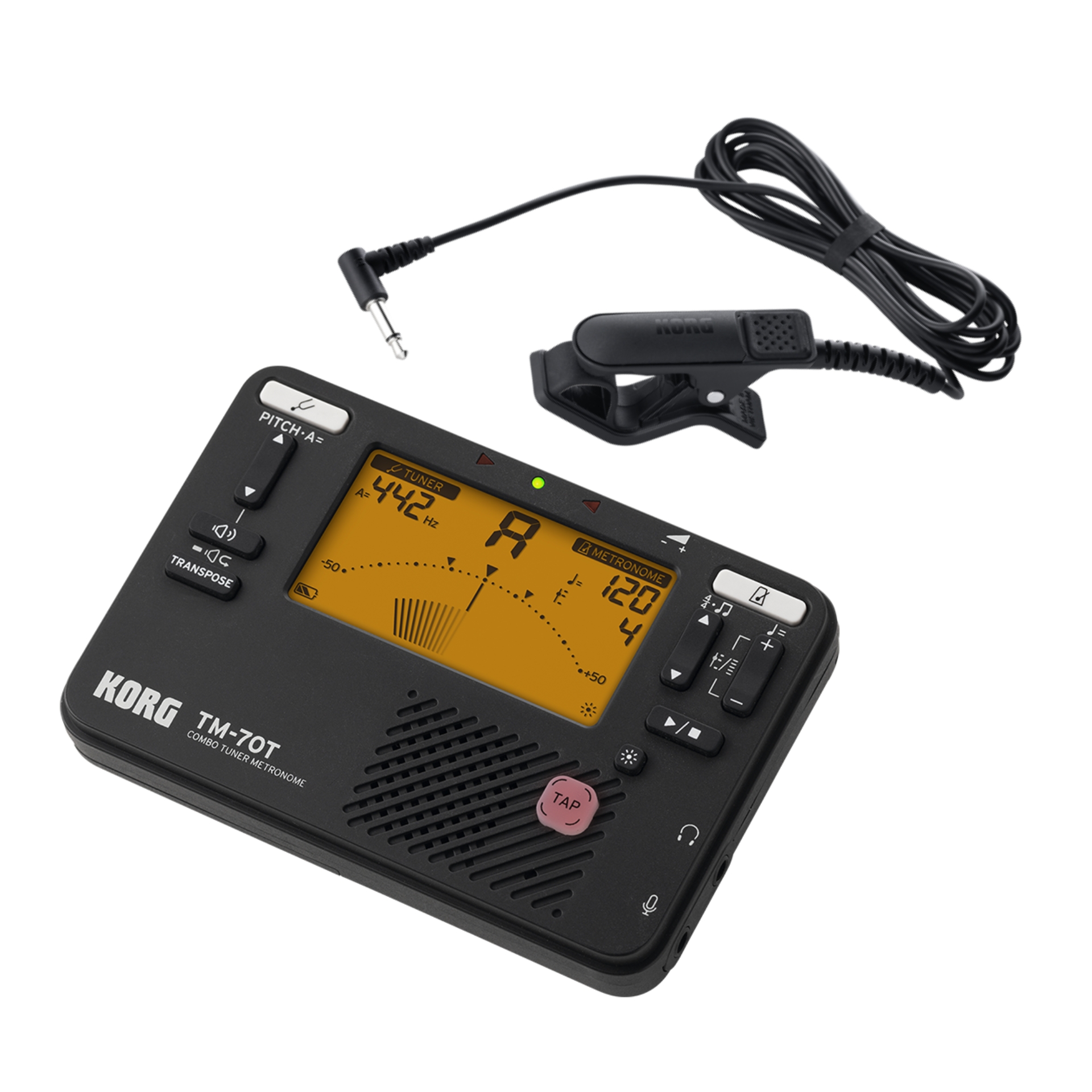  Korg Tuner/Metronom TM70BK black incl. contact microphone