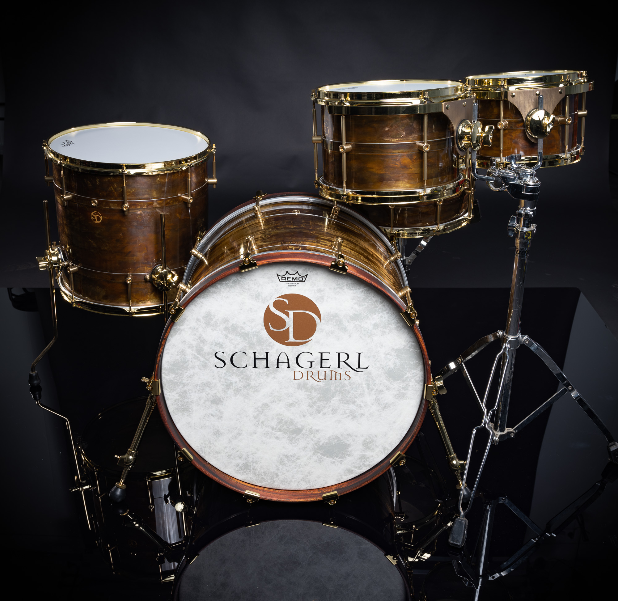 Schagerl Drum Kit  20/14/12/10  DARK VINTAGE / Gold