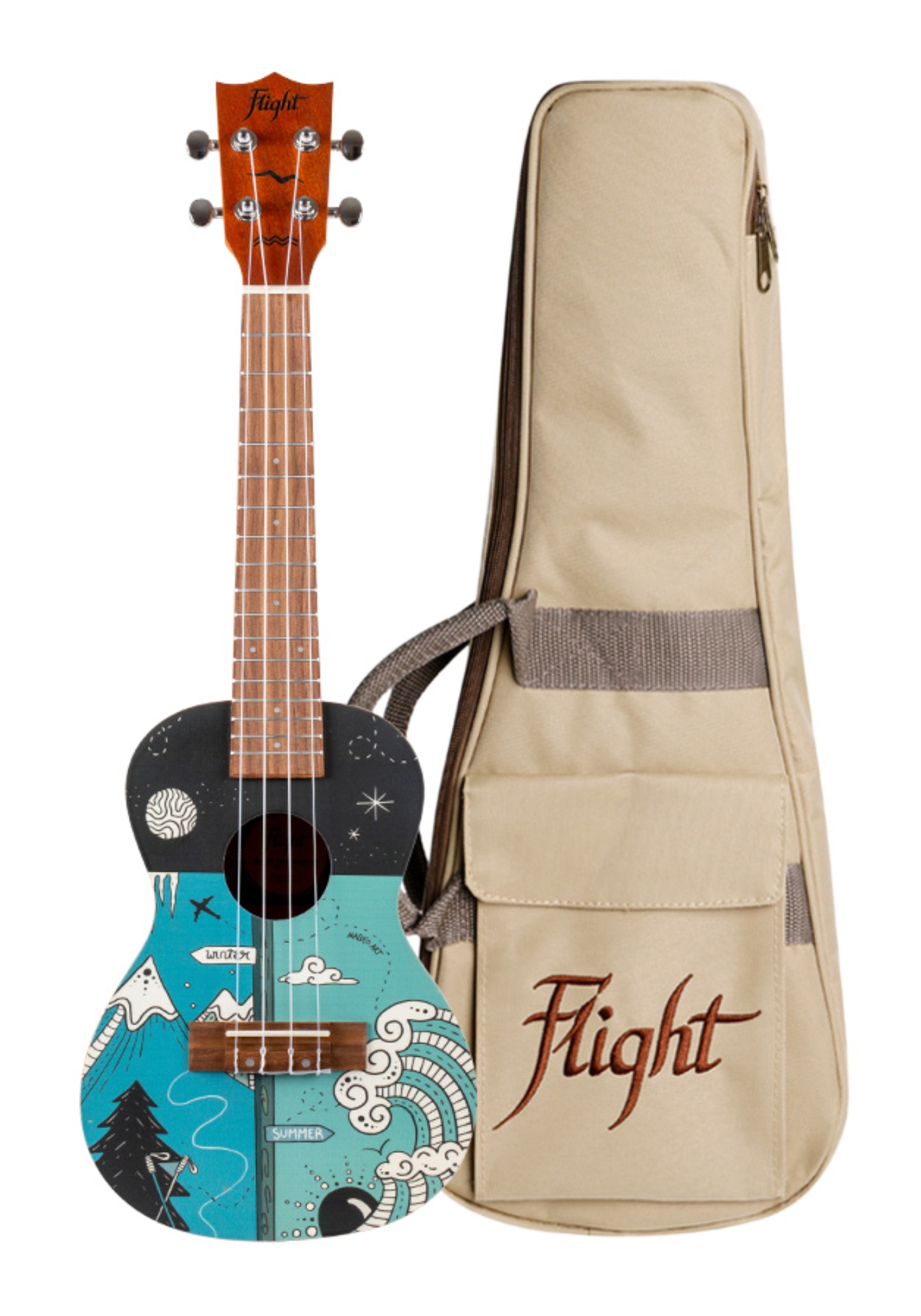 Flight Ukulele Concert AUC-33 Two Seasons included gigbag