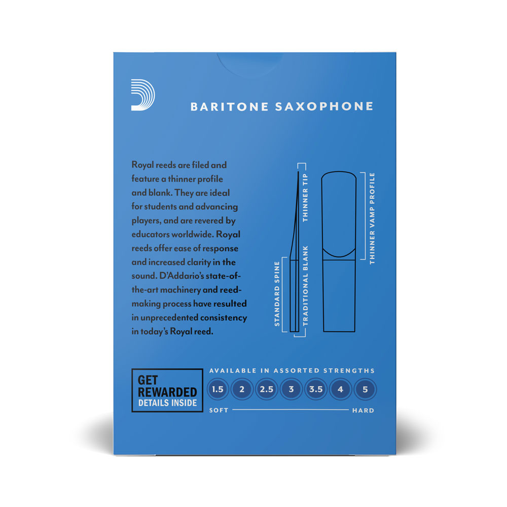 D´Addario Royal Baritone Sax Reeds #2,5