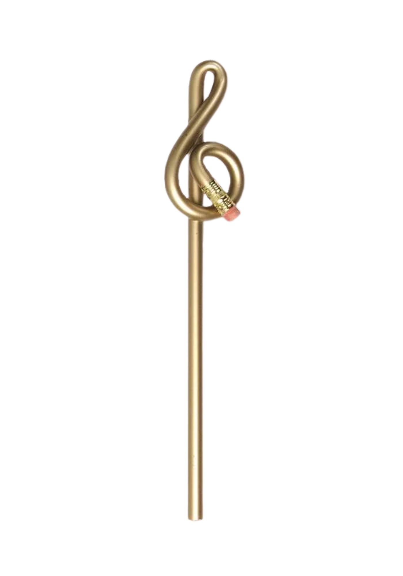 Pencil treble clef gold - shaped Pencil treble clef gold - shaped