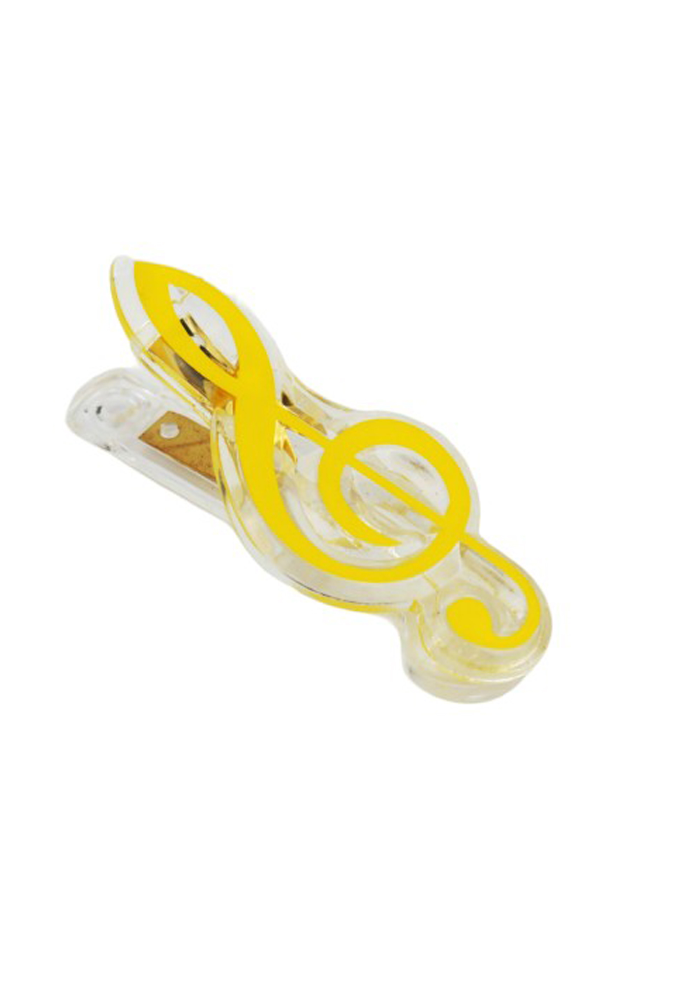 Treble clef clip - yellow