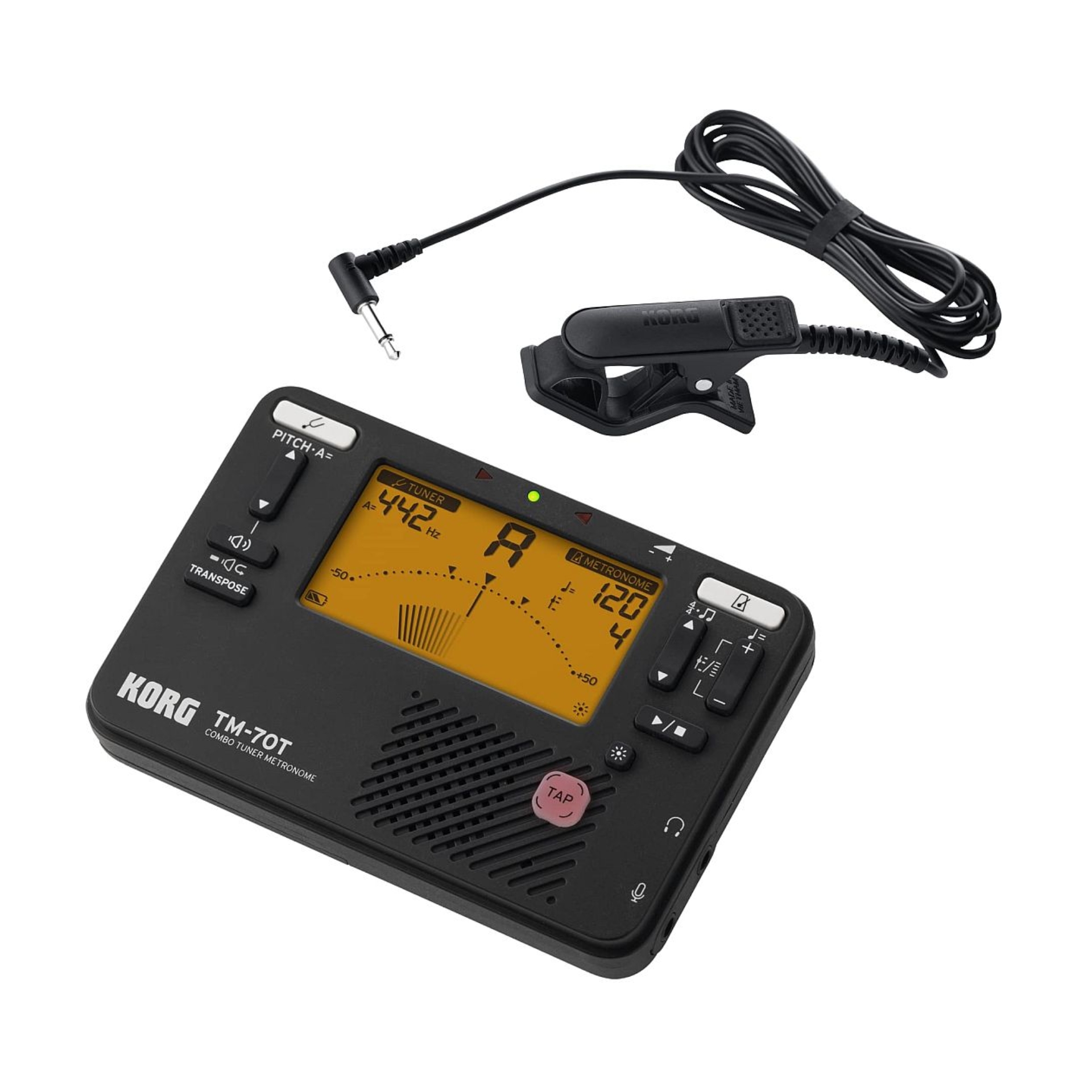 Korg Stimmgerät/Metronom TM-70BK schwarz inkl. Kontaktmikro