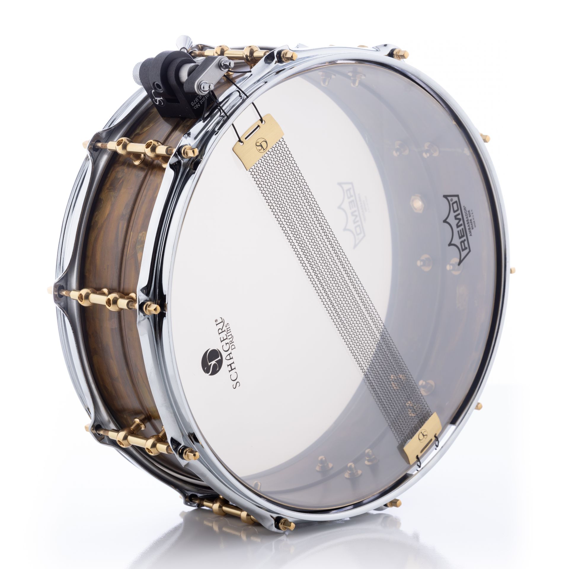 Schagerl Beaver Snare 14"x5" Brass - Patina/Gold Lugs Schagerl Beaver Snare 14"x5" Brass - Patina/Gold Lugs