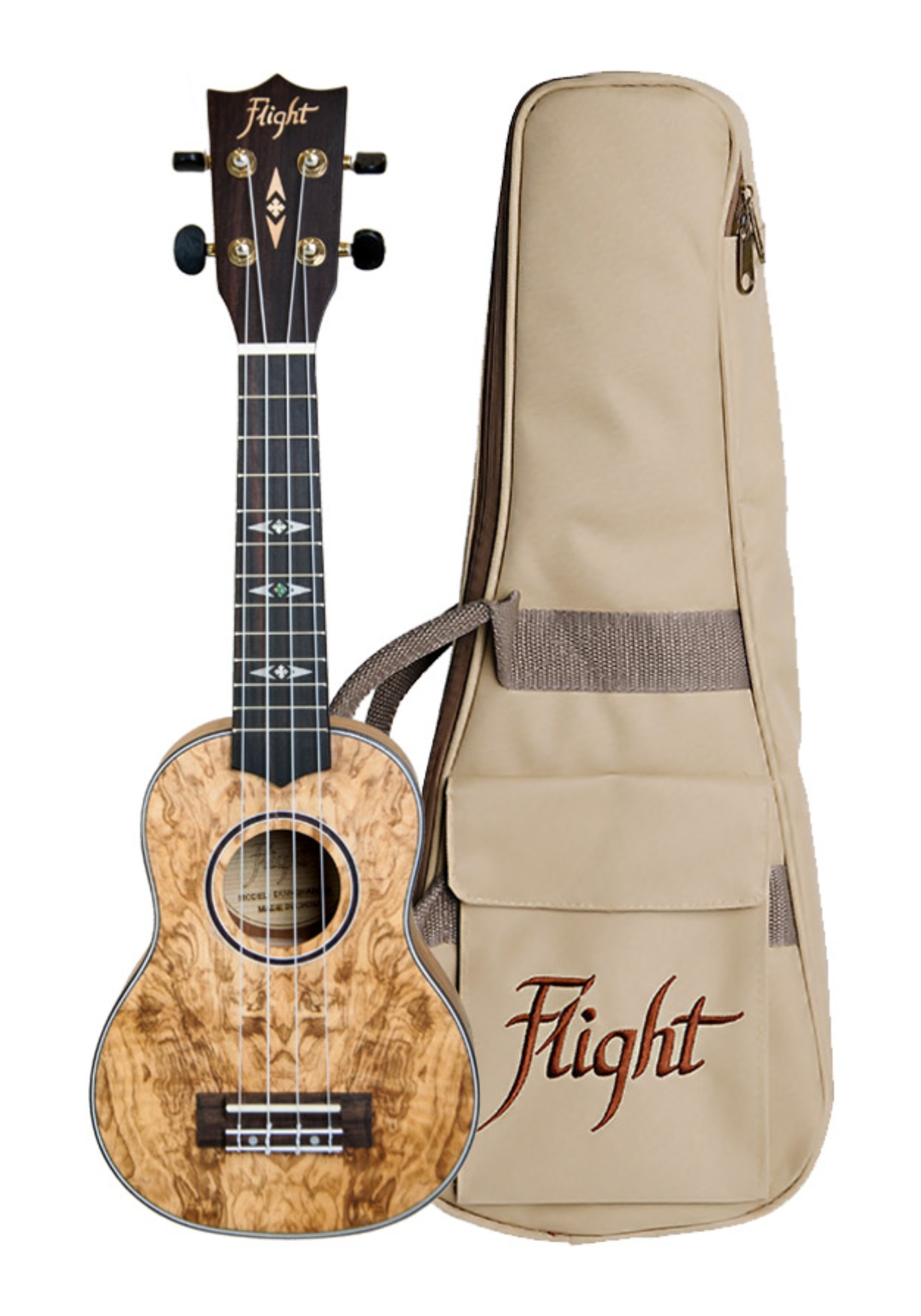 Flight Ukulele Soprano DUS-410 Quilted Ash  incl. Gig Bag