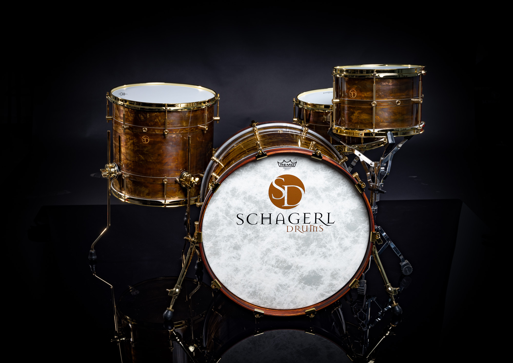 Schagerl Drum Kit 22/16/12 DARK VINTAGE / Gold