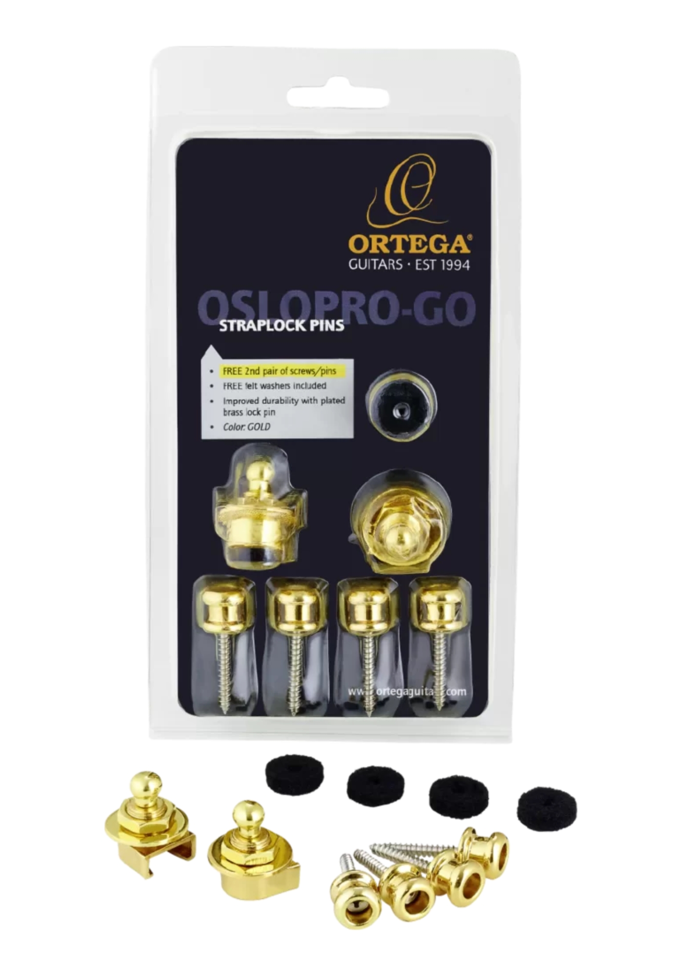 Ortega Straplock Pins Gold