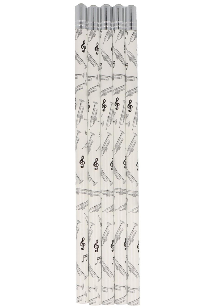 Trumpet pencil with decorative stone, white Trumpet pencil with decorative stone, white