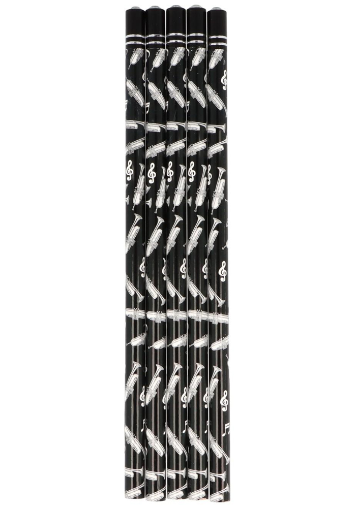 Bleistift Trompete mit dekorativem Schmuckstein, schwarz