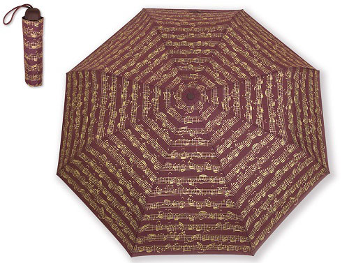 Taschenregenschirm bordeaux/gold