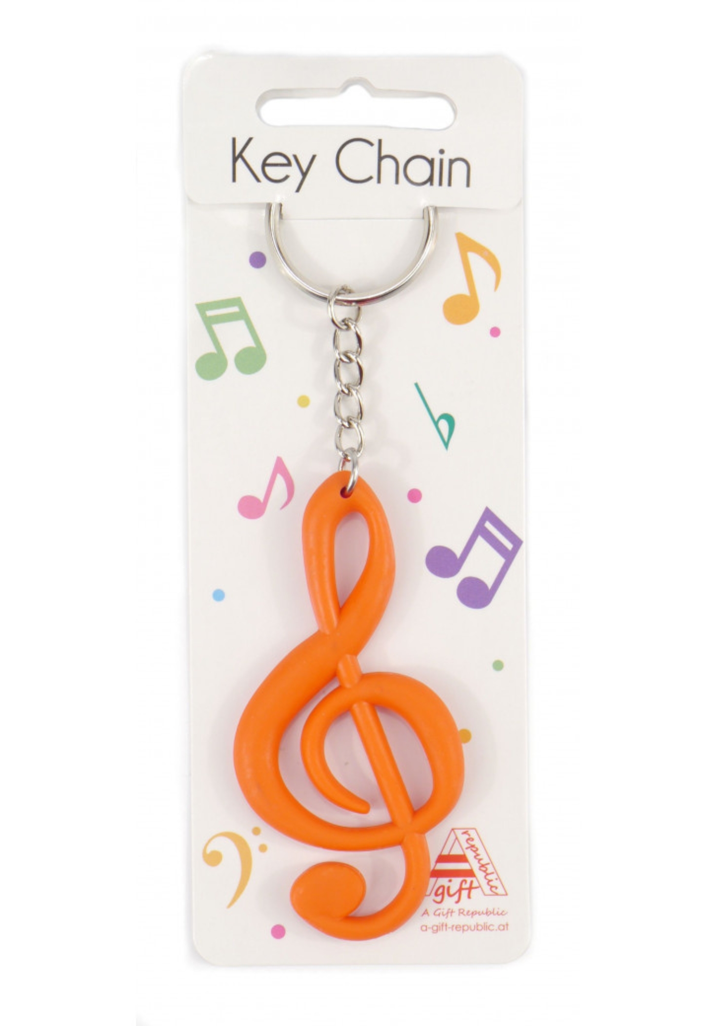 Keyring - Treble Clef -  orange