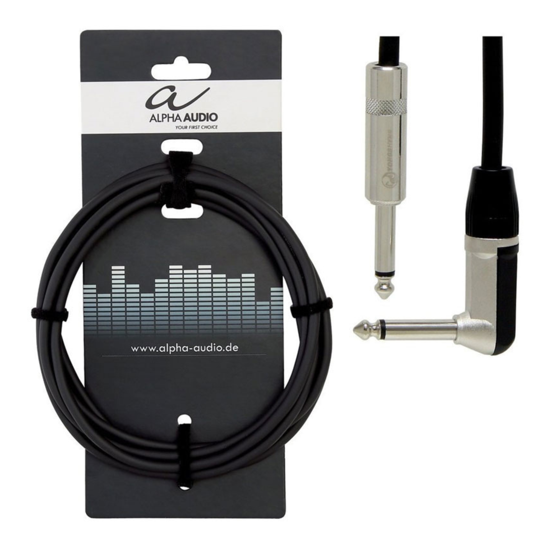 Alpha Audio Instrument Cable - Mono angled jack plug - 9m