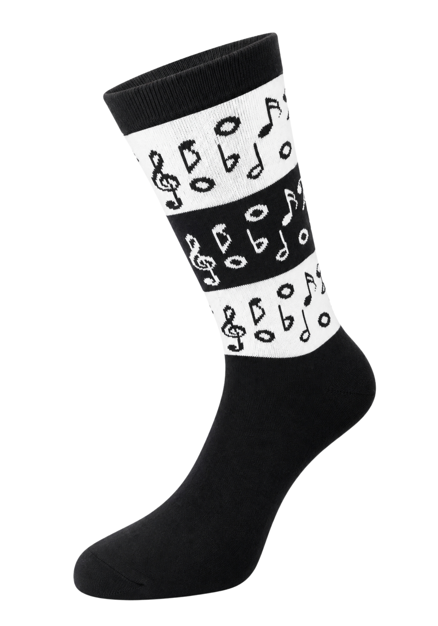 Socken Black & White Music Notes 39/44 - 1 Paar - schwarz