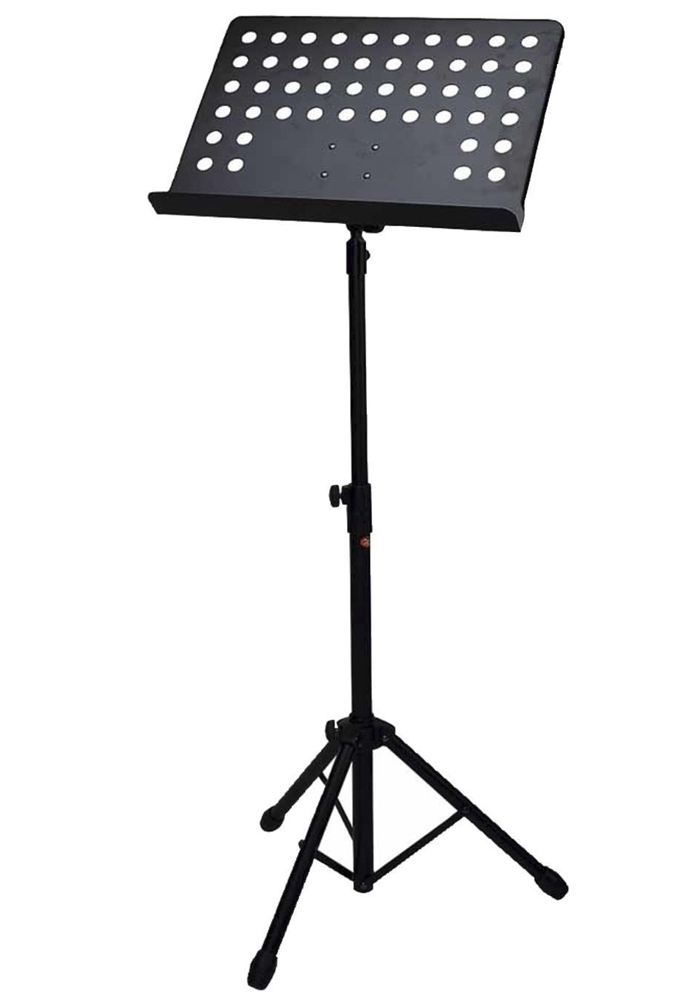 BSX orchestra music stand, foldable, black, perforated top 