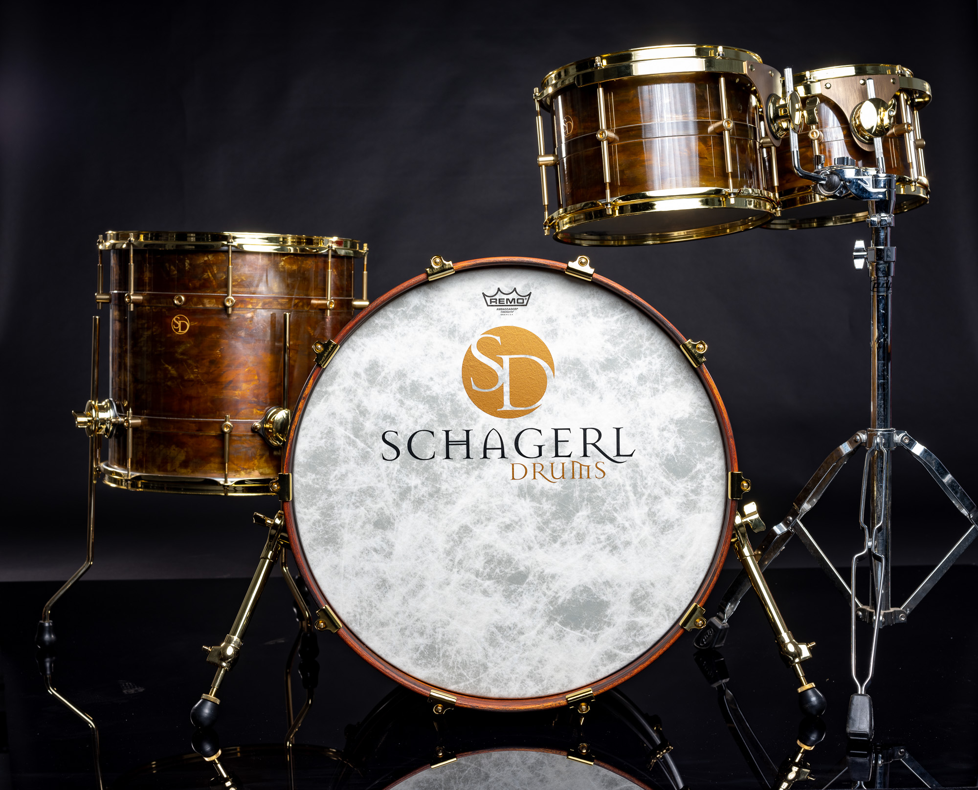 Schagerl Drum Kit 22/16/12/10 DARK VINTAGE / Gold
