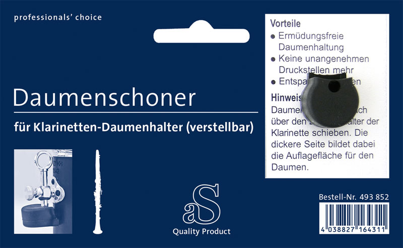 aS Daumenschoner für Klarinette Daumenhalter (verstellbar)