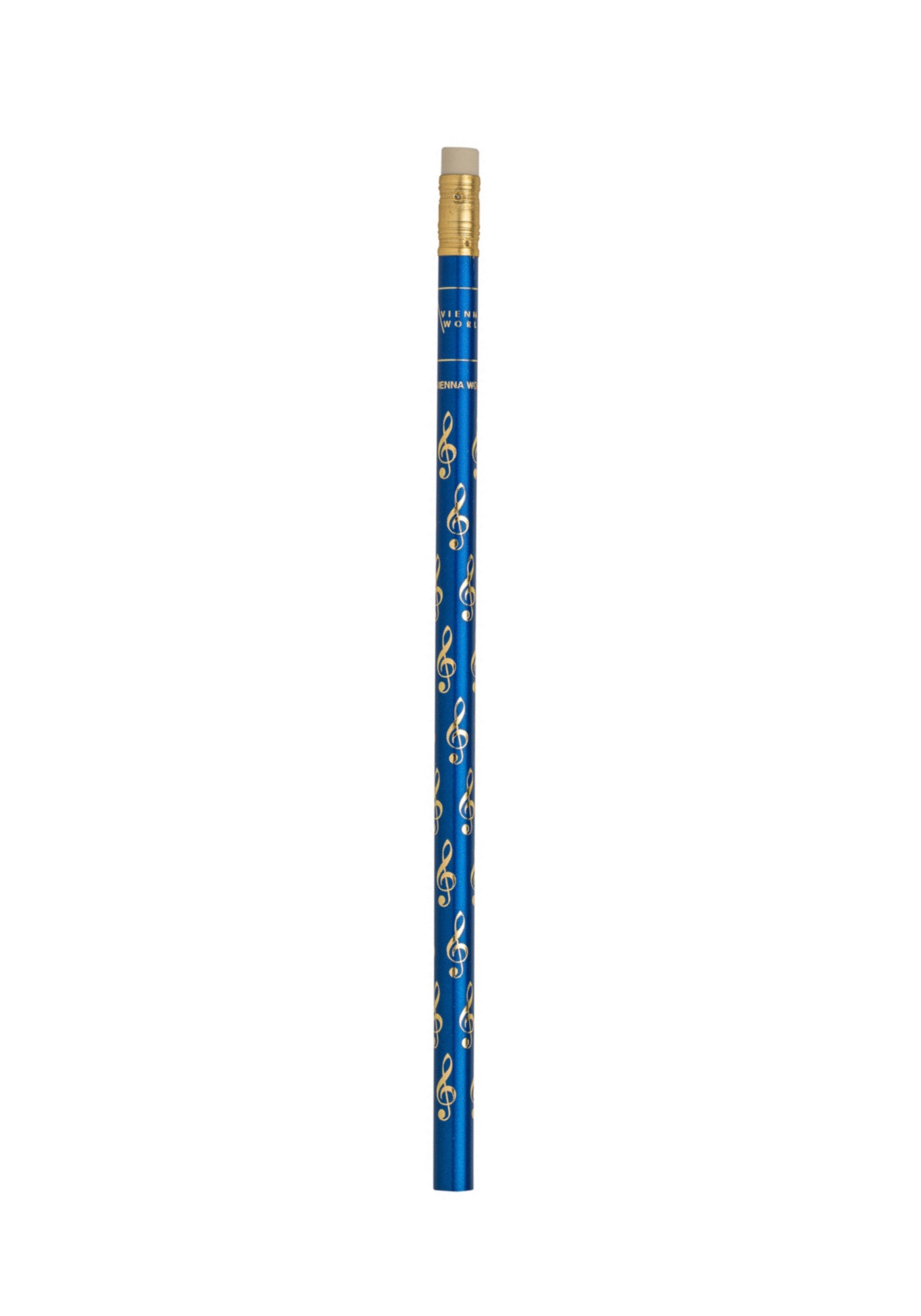 Pencil with treble clef design, blue