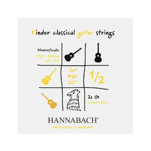 Hannabach Kindergitarrensaitensatz 1/2, 53-56 cm