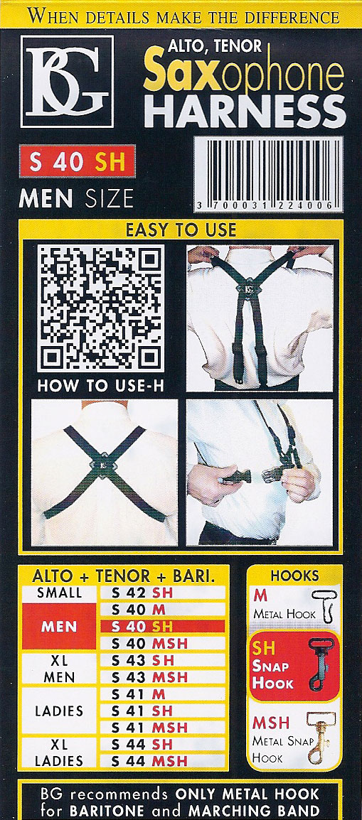 BG Saxophongurt Harness S43SH, XL, Karabiner