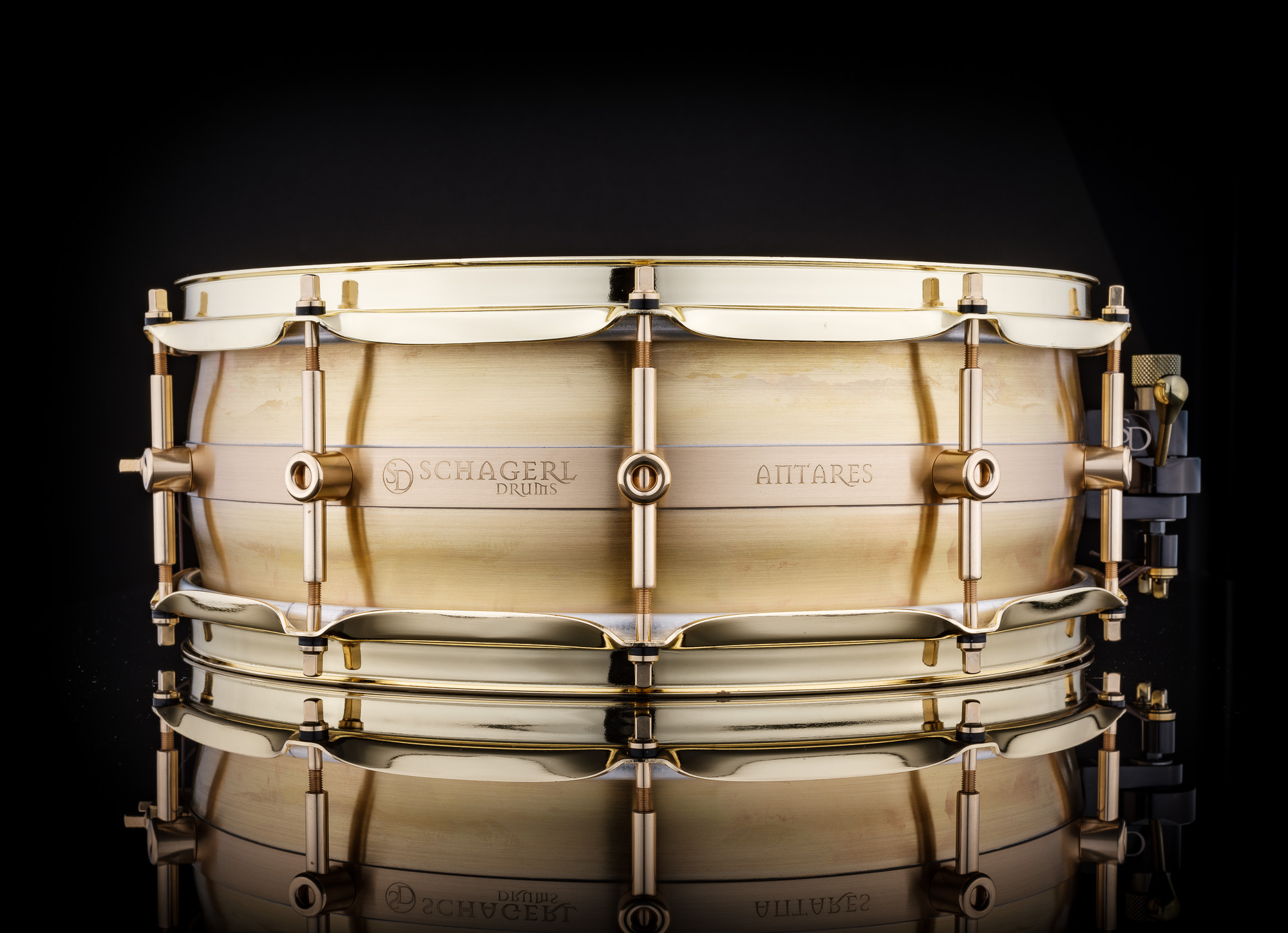 Schagerl Antares Snare Drum, 14"x5" Brass, Raw