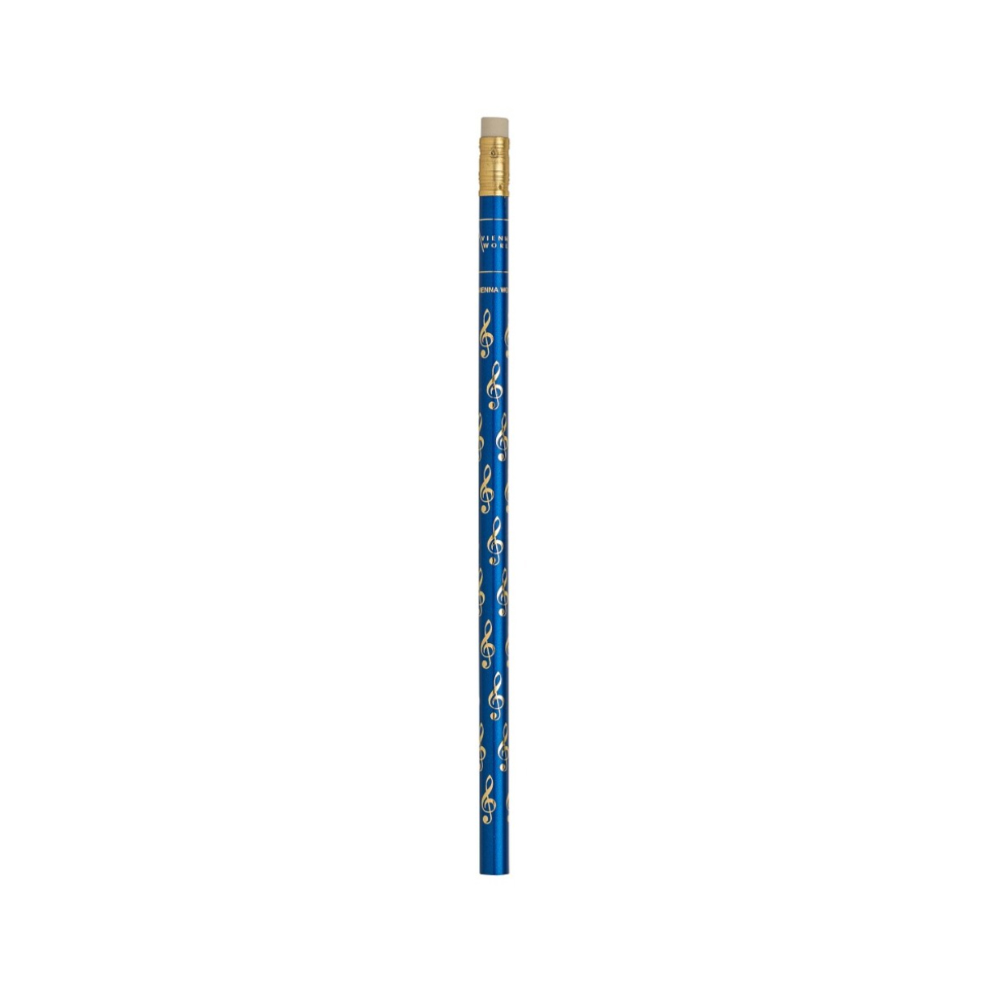 Bleistift mit Violinschlüssel Motiv, blau